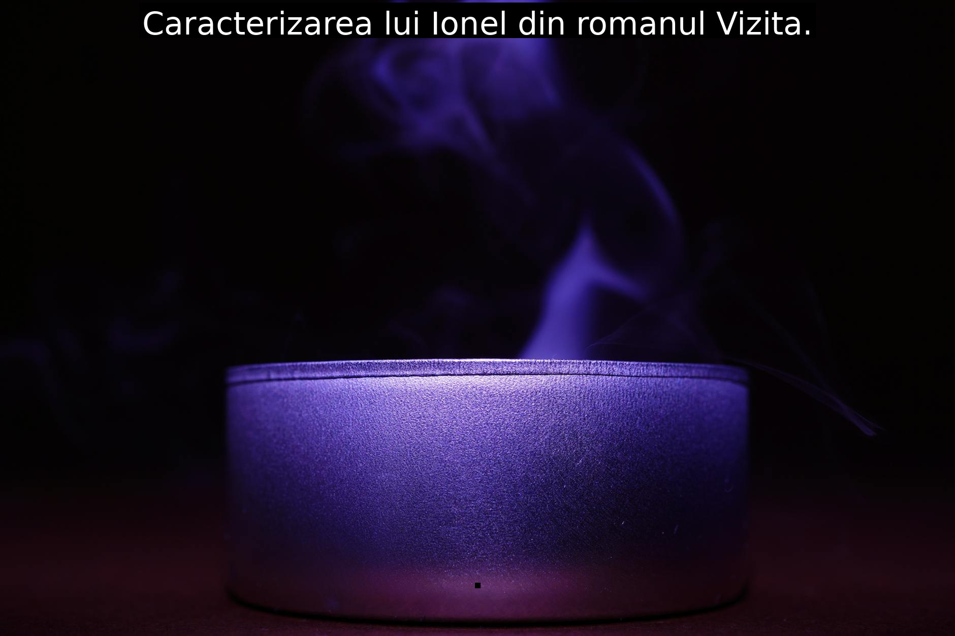 Caracterizarea lui Ionel din romanul Vizita.